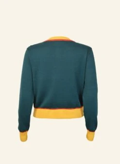 Vera - Teal Squirrel Cardigan 8 Vera - Teal Squirrel Cardigan -Palava Sale Store Vera PetrolSquirrelBack Creambg