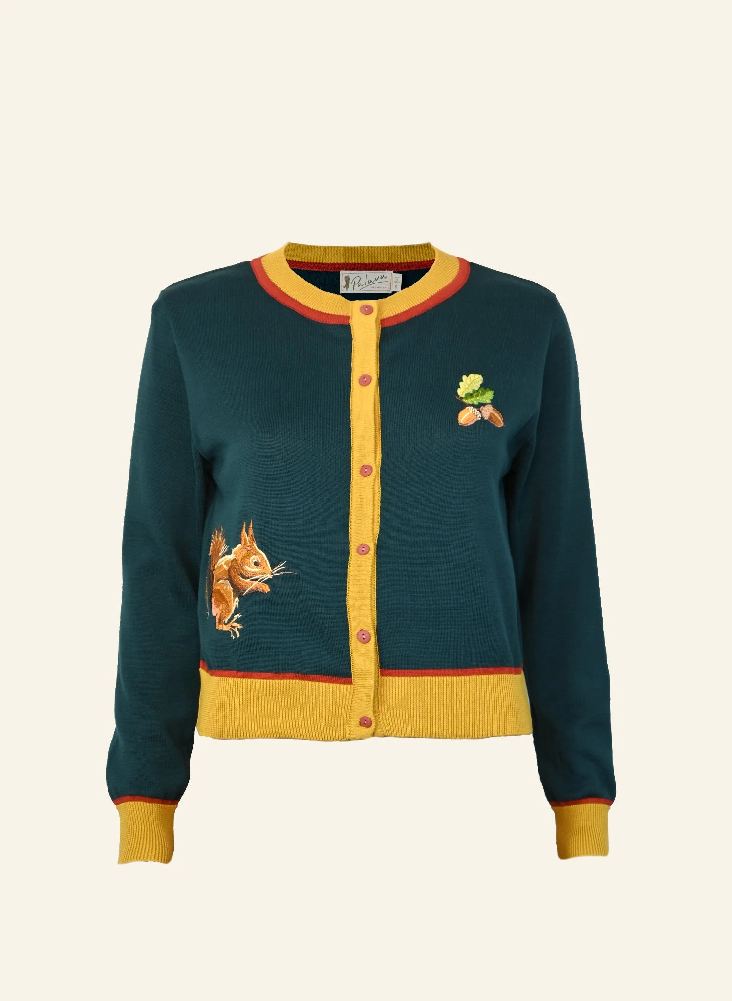 Vera - Teal Squirrel Cardigan 1 Vera - Teal Squirrel Cardigan