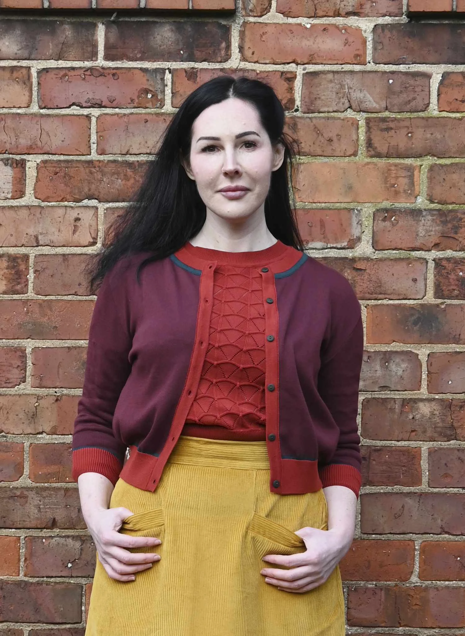 Vera Embroidered Cardigan - Plum Hedgerow 3 Vera Embroidered Cardigan - Plum Hedgerow - Image 3