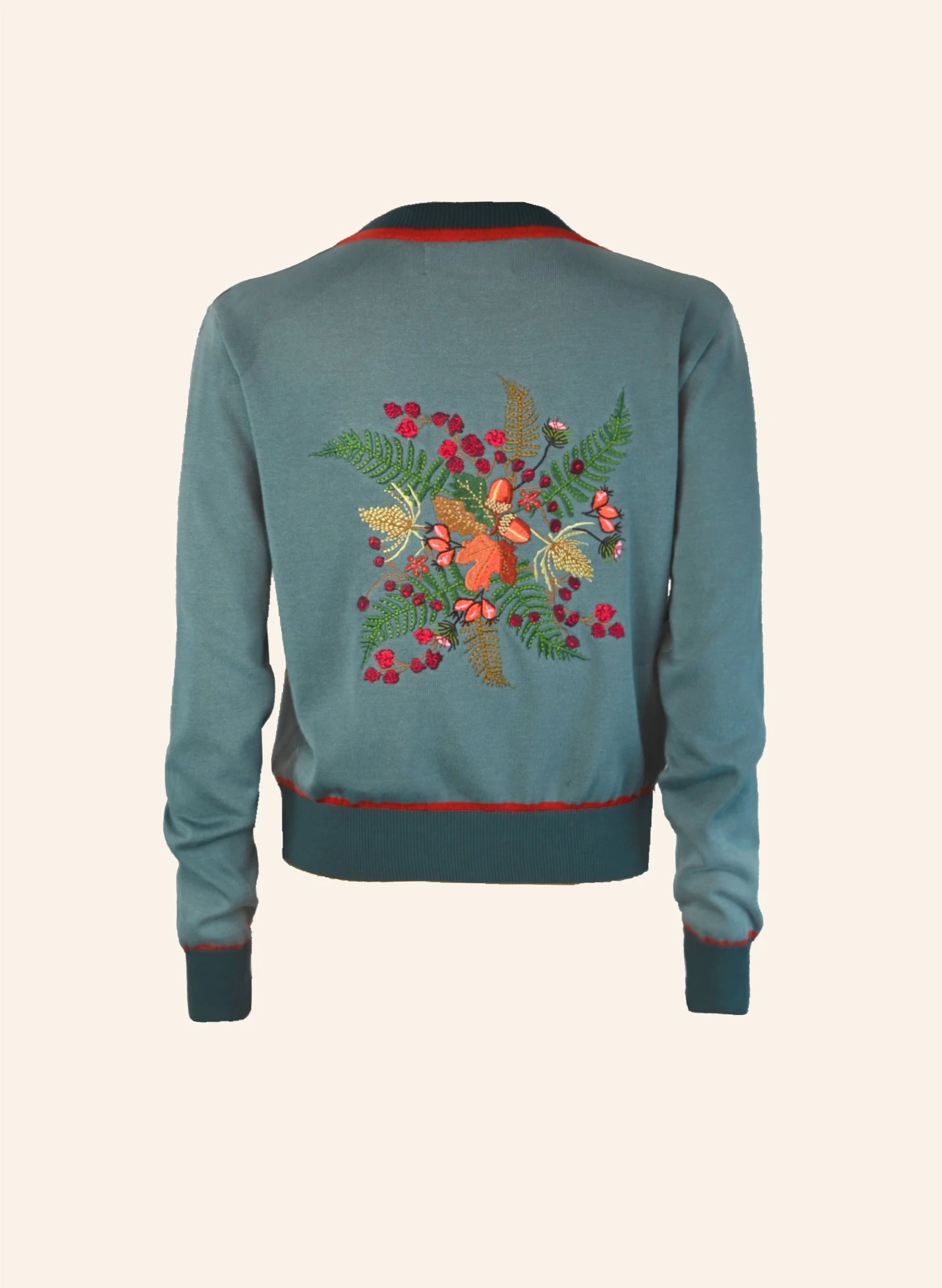 Vera - Mineral Blue Hedgerow Cardigan 1 Vera - Mineral Blue Hedgerow Cardigan