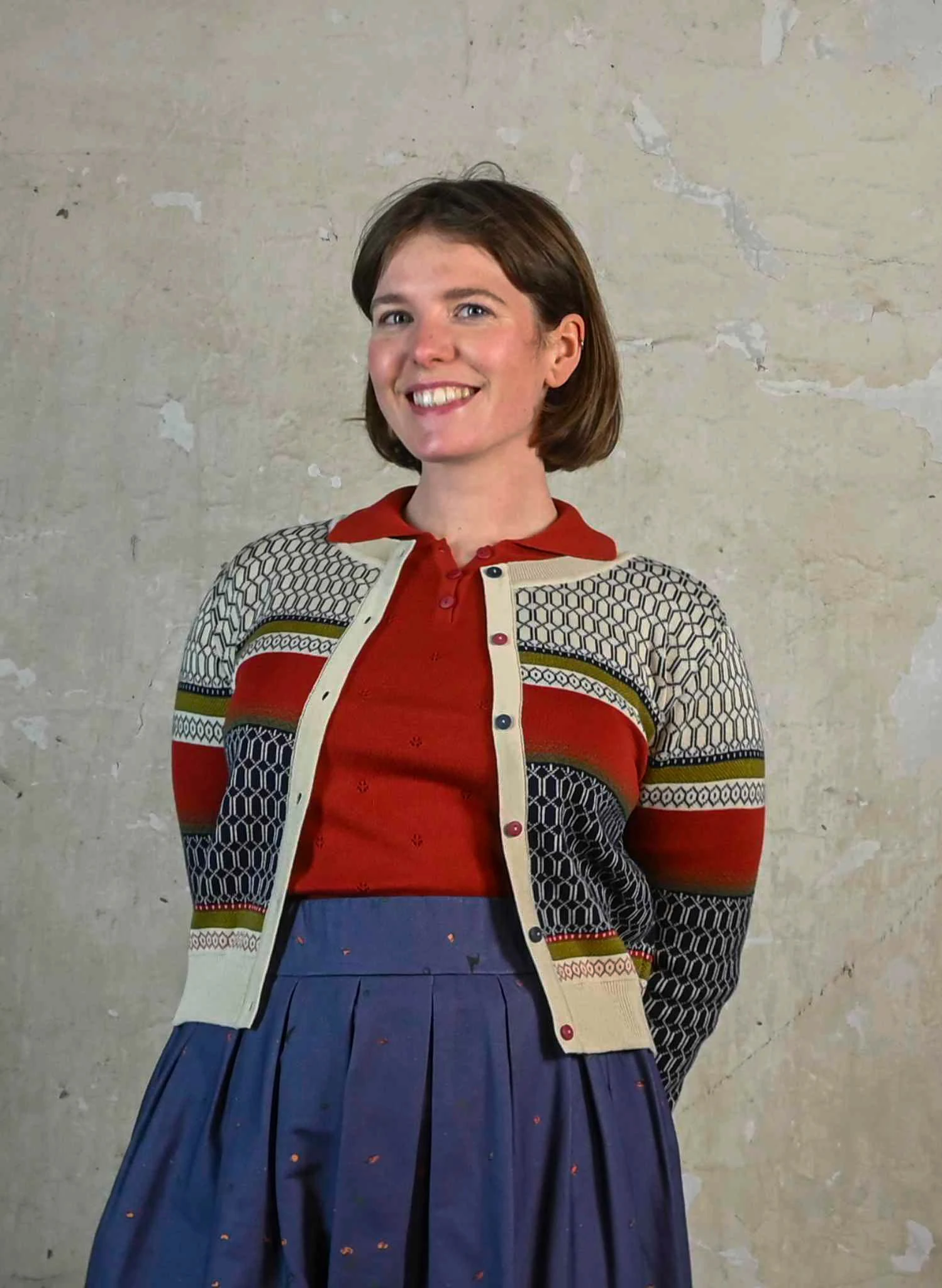 Vera Cardigan - Multi Geometric Fairisle 2 Vera Cardigan - Multi Geometric Fairisle - Image 2