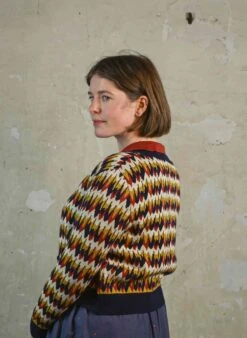 Vera Jacquard Cardigan - Navy Marbled Feather -Palava Sale Store VeraNavyMarbled