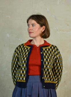 Vera Jacquard Cardigan - Navy Diamond 10 Vera Jacquard Cardigan - Navy Diamond -Palava Sale Store VeraNavydiamond 3