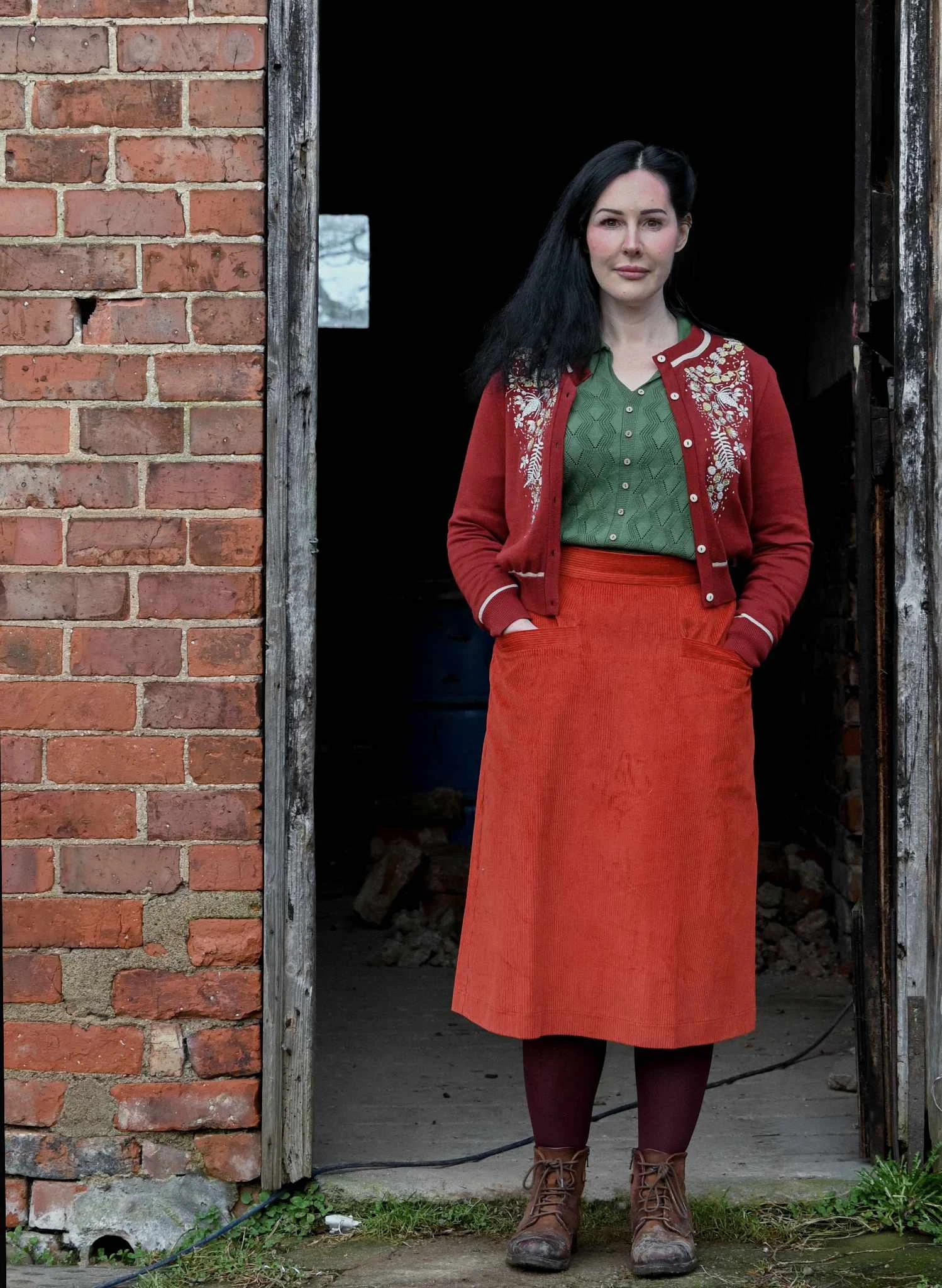 Vera - Burgundy Berries Cardigan 2 Vera - Burgundy Berries Cardigan - Image 2