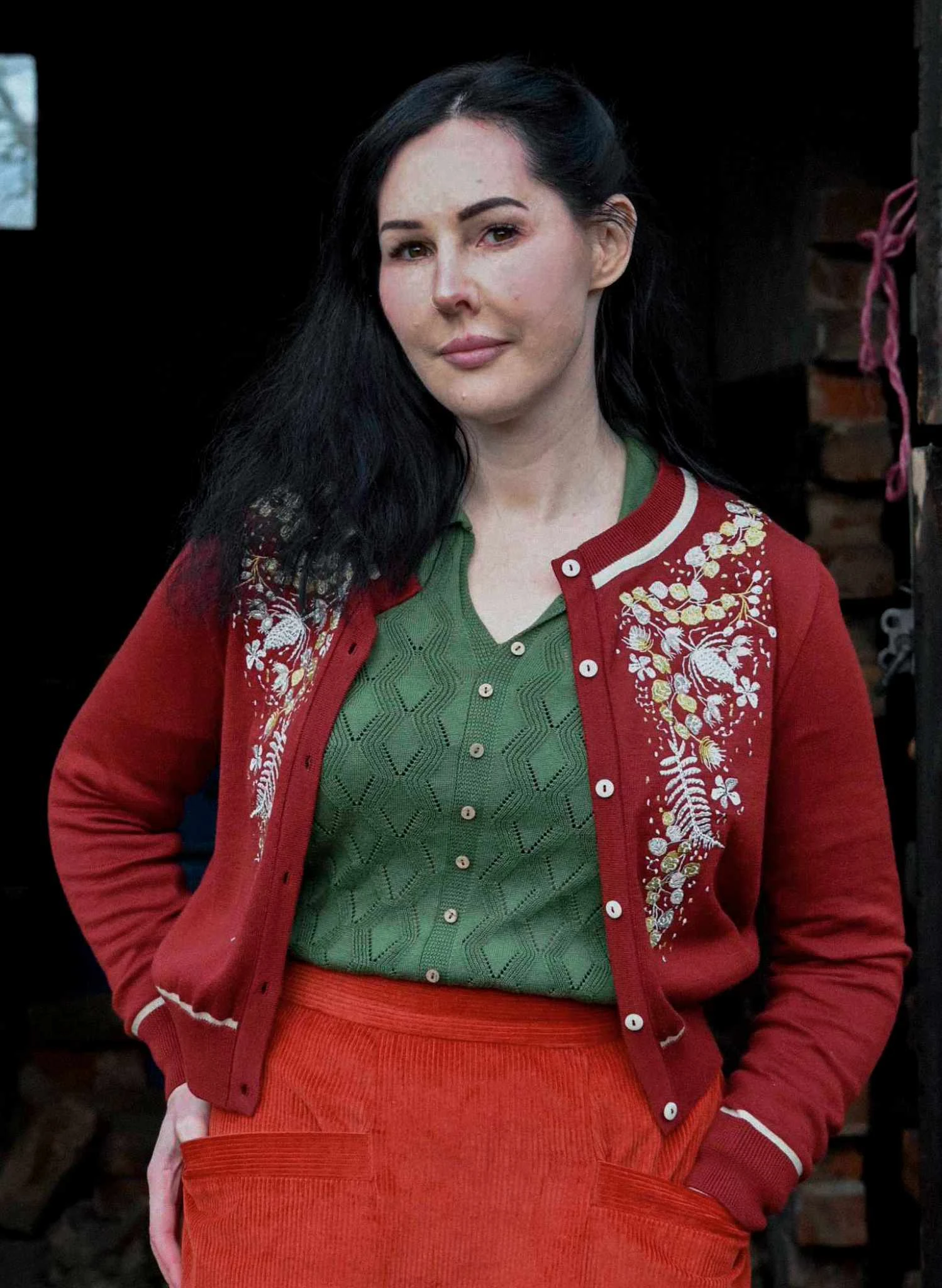 Vera - Burgundy Berries Cardigan 4 Vera - Burgundy Berries Cardigan - Image 4