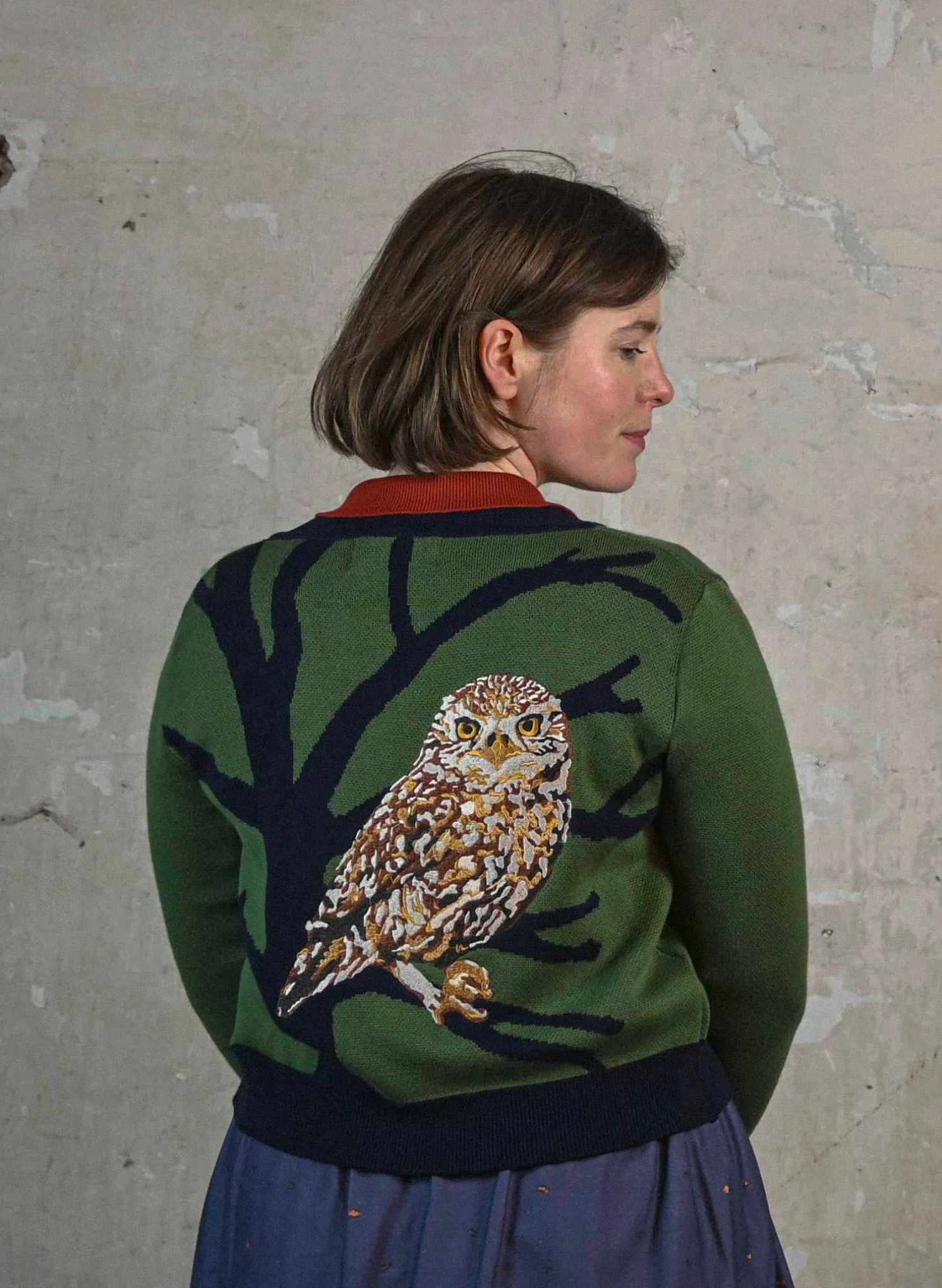 Vera - Green Owl Cardigan 2 Vera - Green Owl Cardigan - Image 2