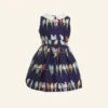 Penny Children's Dress - Navy Budgies