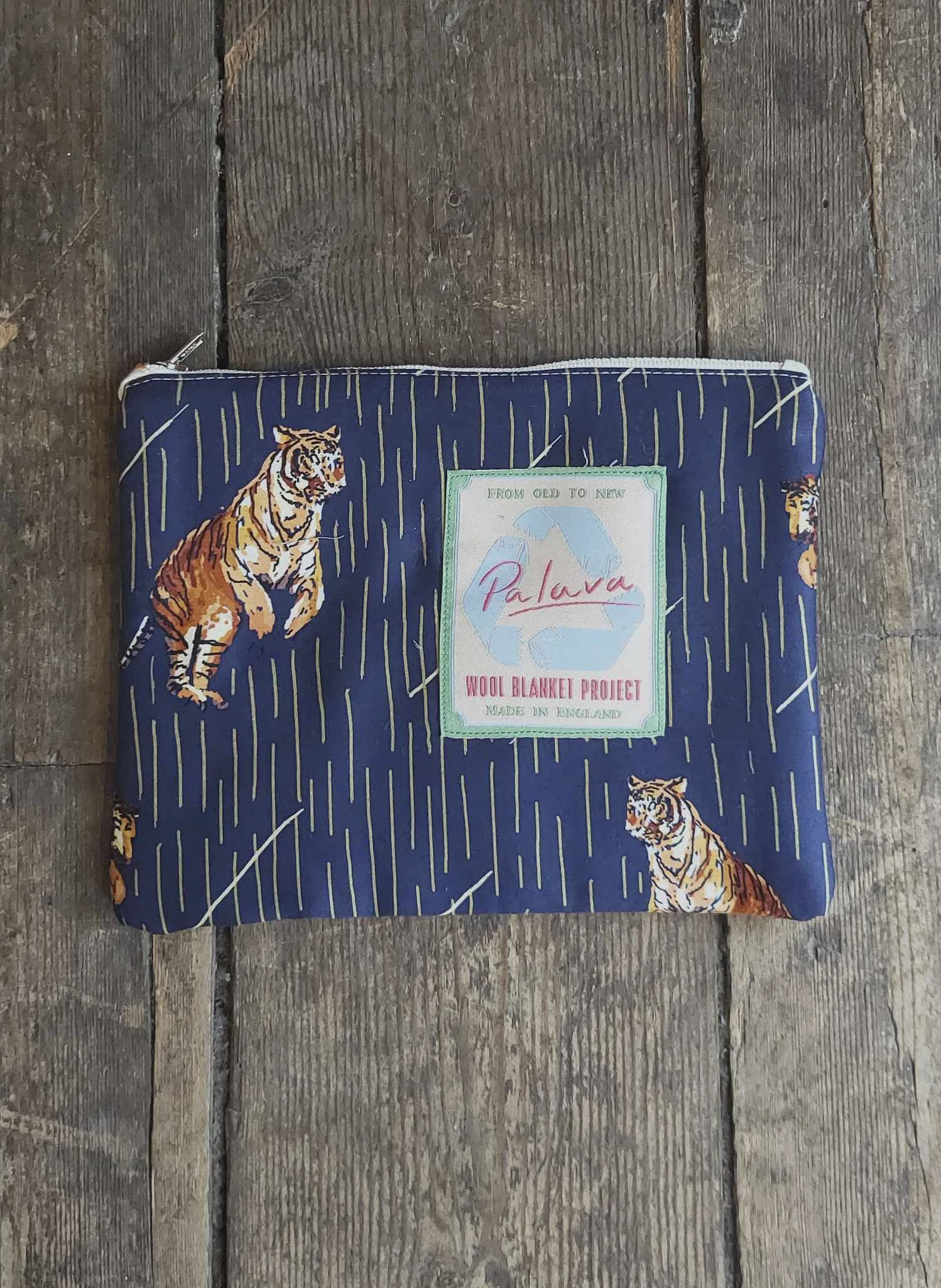Zip Pouch- Small - Navy Leaping Tiger 1 Zip Pouch- Small - Navy Leaping Tiger