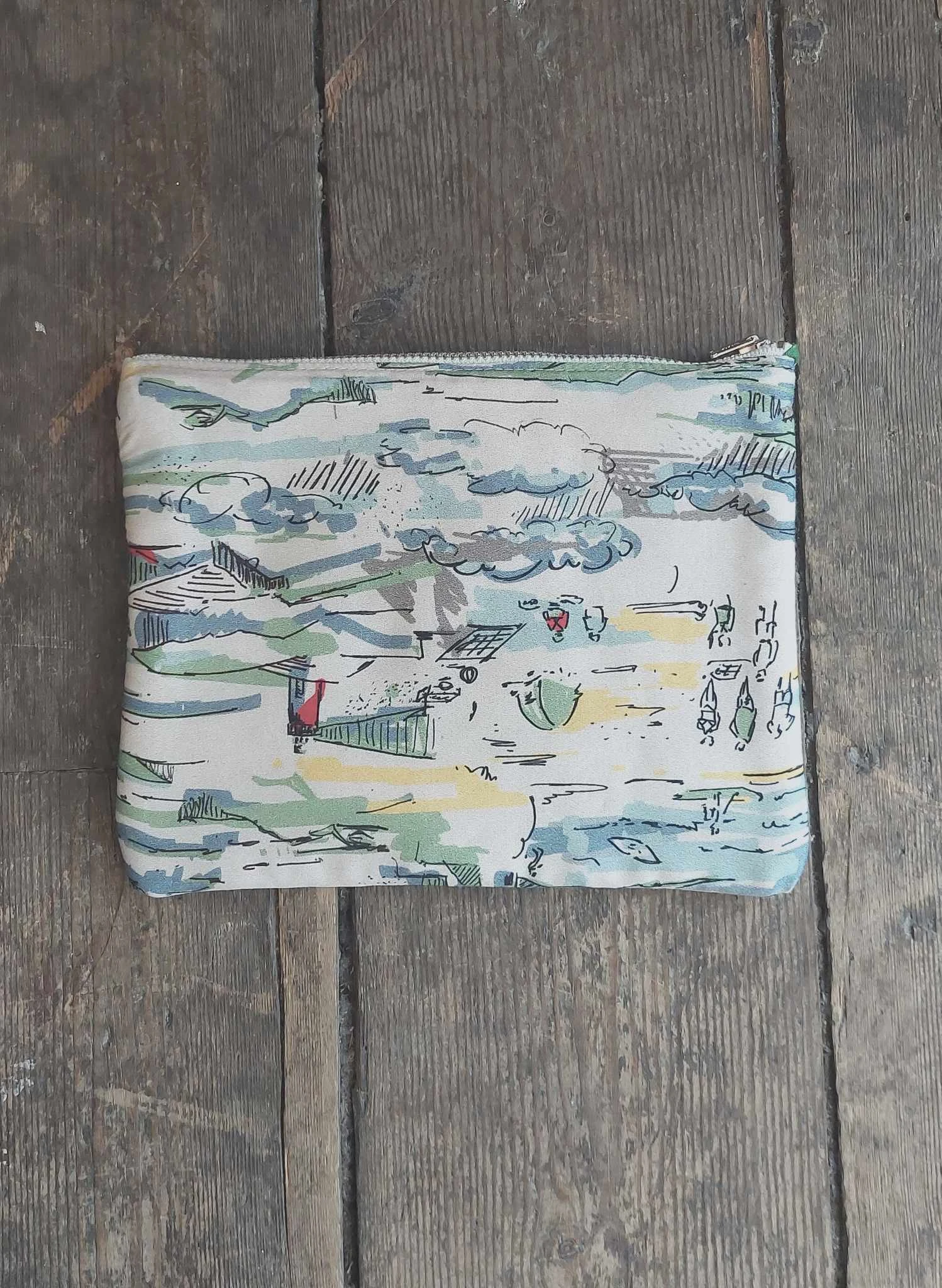 Zip Pouch- Small - Ivory Lighthouse 2 Zip Pouch- Small - Ivory Lighthouse - Image 2