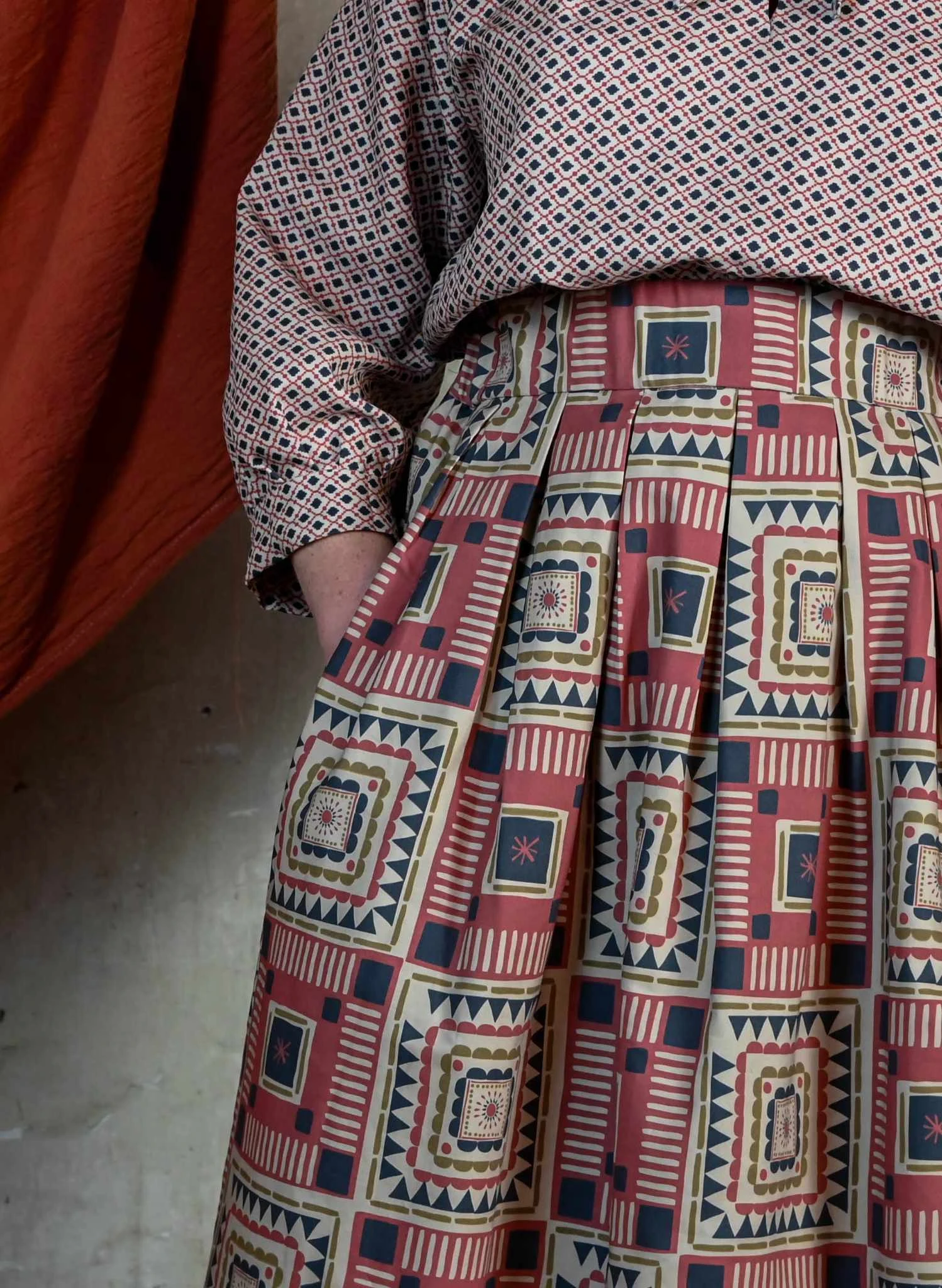 Florence - Red Quilt Skirt 3 Florence - Red Quilt Skirt - Image 3