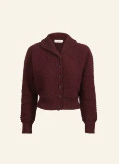 Betty - Heritage Knitwear Berry Cardigan - 100% British Wool