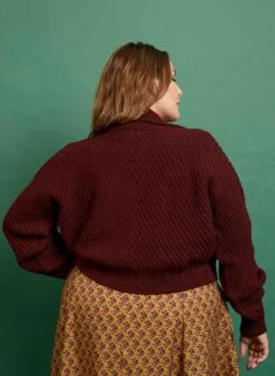 Betty - Heritage Knitwear Berry Cardigan - 100% British Wool -Palava Sale Store betty burgundy 4