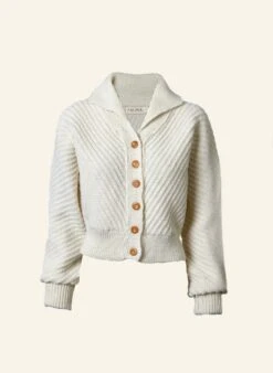 Betty - Heritage Knitwear Cream Cardigan - 100% British Wool