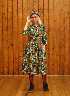 Cynthia - Dark Green Badges Dress -Palava Sale Store cynthia badges 3