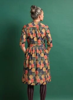 Cynthia Dress - Navy Pinecones -Palava Sale Store cynthia navy pinecones 3