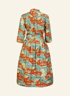Cynthia Dress - Mandarin Treasure Map -Palava Sale Store cynthia orange maps back creambg 0354d13d 6c45 4f92 a031 7989216980b5