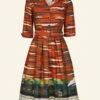 Cynthia Dress - Rust Flying Scotsman