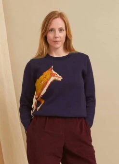 Esther Long - Navy Fox Jumper -Palava Sale Store esther fox navy organic cotton jumper 2