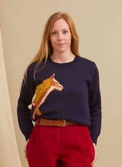 Esther Long - Navy Fox Jumper -Palava Sale Store esther fox navy organic cotton jumper 4