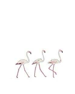 Three Flamingos Wall Sticker