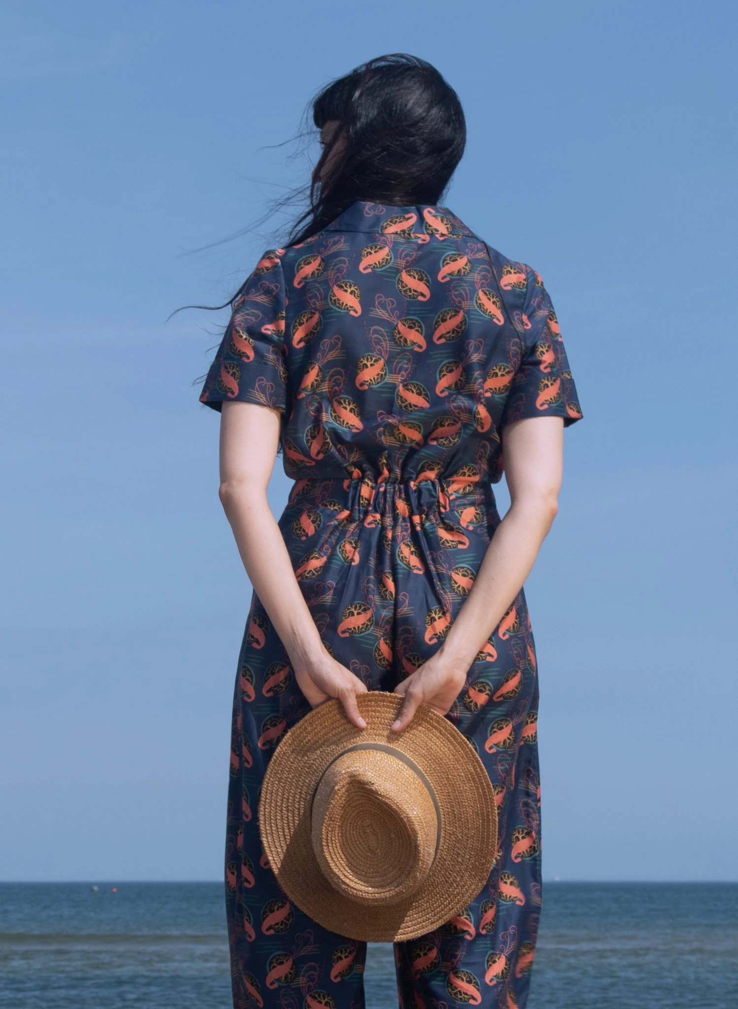 Francesca Long Jumpsuit - Navy Prawn Cocktail 7 Francesca Long Jumpsuit - Navy Prawn Cocktail - Image 7