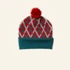 Knitted Hat - Teal Lattice