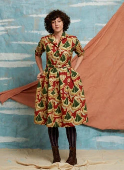 Ida - Burgundy Sailing Boats Dress -Palava Sale Store ida sailing boats 3