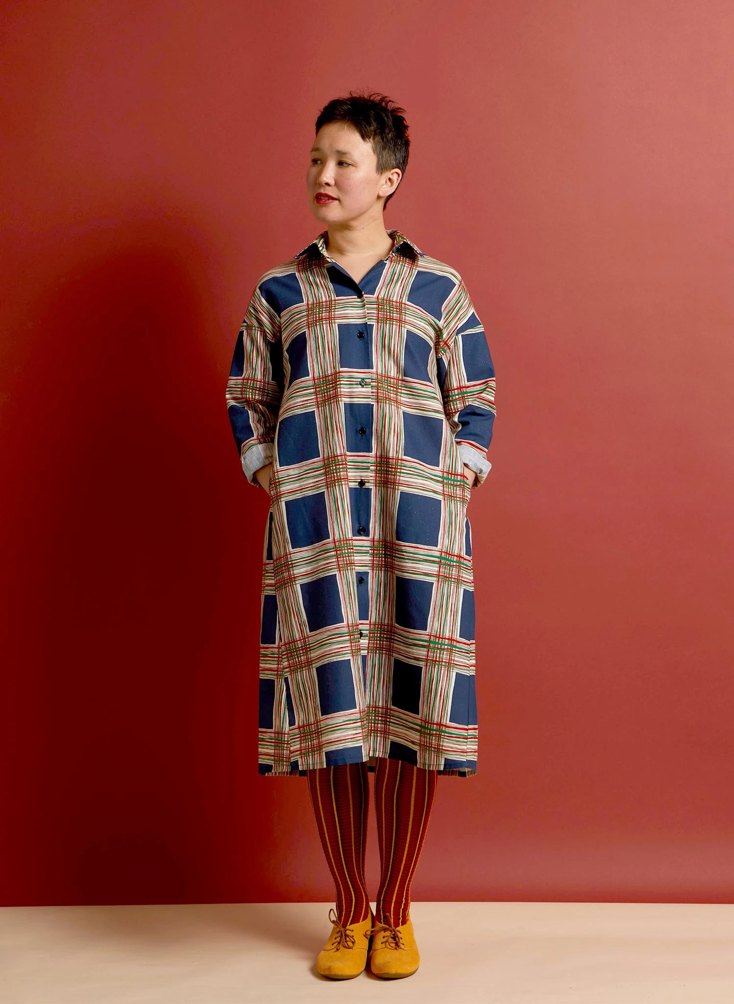 Izzy Shirt Dress - Navy Check 4 Izzy Shirt Dress - Navy Check - Image 4