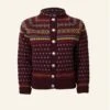Heritage - 100% British Wool Cardigan - Molly Burgundy
