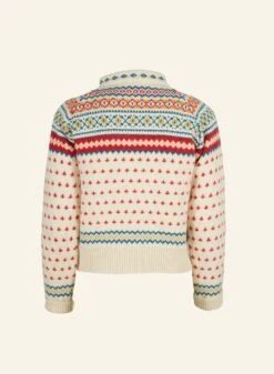 Heritage - 100% British Wool Cardigan - Molly Cream -Palava Sale Store molly cream back new