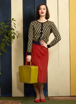 Vera Jacquard Cardigan - Navy Diamond 11 Vera Jacquard Cardigan - Navy Diamond -Palava Sale Store navy diamond bauhaus cardigan outfit 3