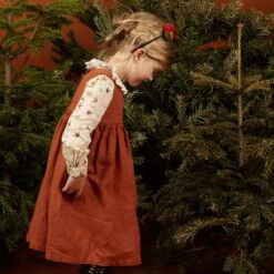 Rosie Children's Dress - Rust Fox | Linen -Palava Sale Store rust fox 2