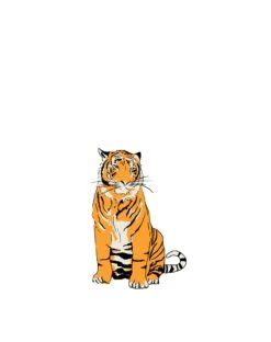 Sitting Up Tiger Wall Sticker