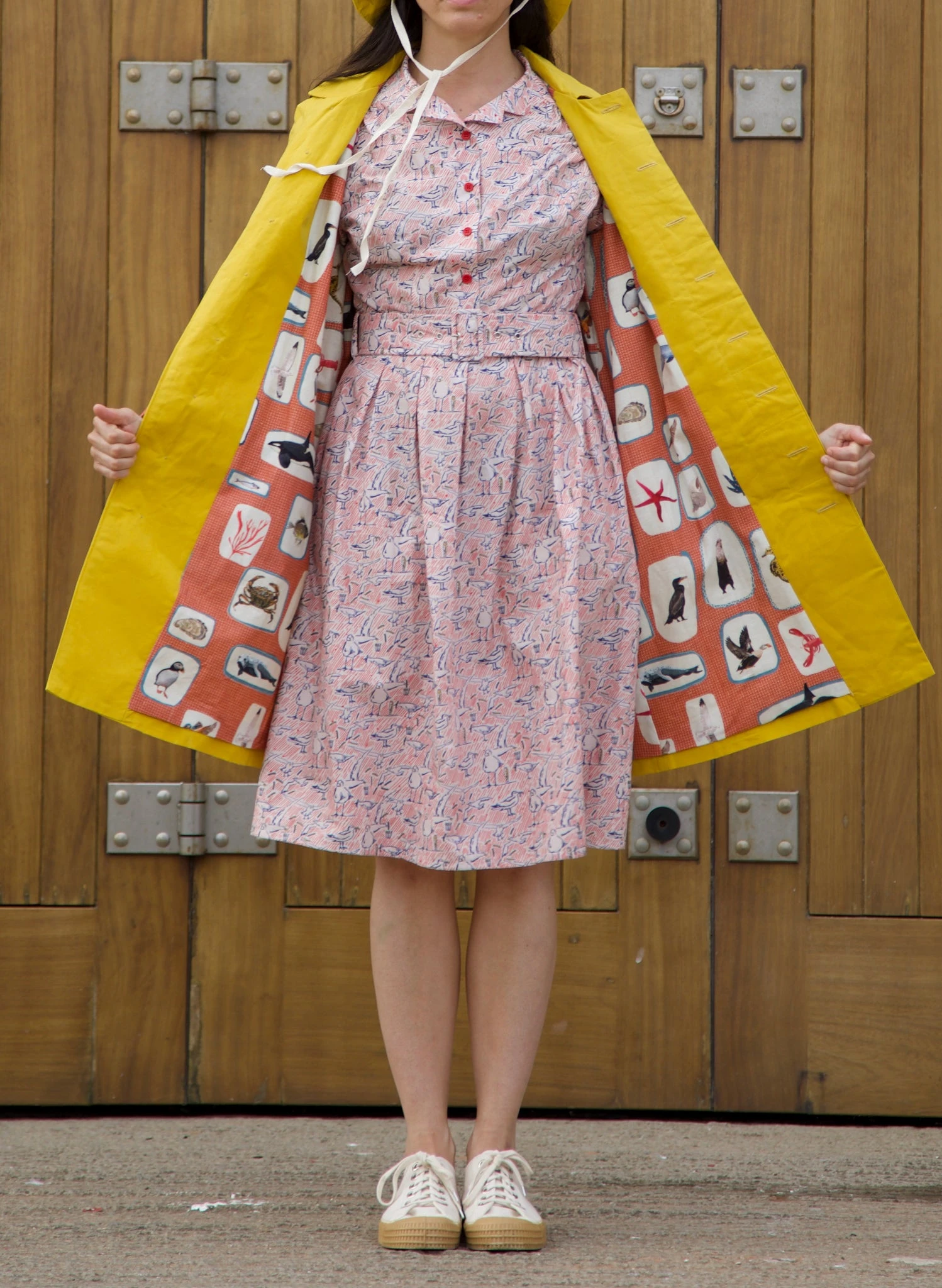 Heritage - Yellow Trench Coat - Red Coastal Memoirs Lining 5 Heritage - Yellow Trench Coat - Red Coastal Memoirs Lining - Image 5