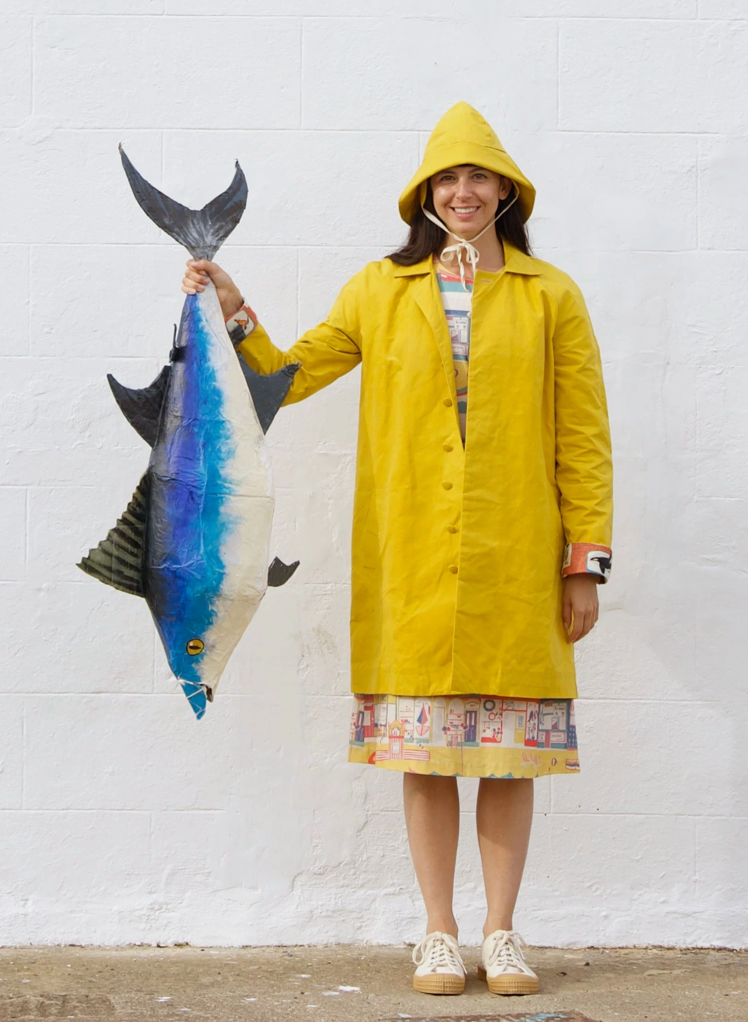 Heritage - Yellow Trench Coat - Red Coastal Memoirs Lining 2 Heritage - Yellow Trench Coat - Red Coastal Memoirs Lining - Image 2