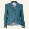 Heritage Riding Jacket - Teal With Treasure Map Lining