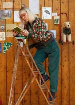 Vera - Green Patchwork Jacquard Cardigan -Palava Sale Store vera jacquard patchwork 4