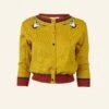 Vera Embroidered Cardigan - Mustard Puffin