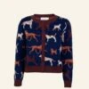 Vera Jacquard Cardigan - Navy Woof